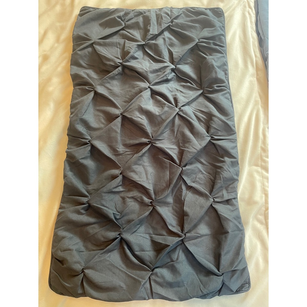 Chezmoi Collection Navy Blue Pintuck Pillow Shams Set of 2 King Sizeβ 20x36